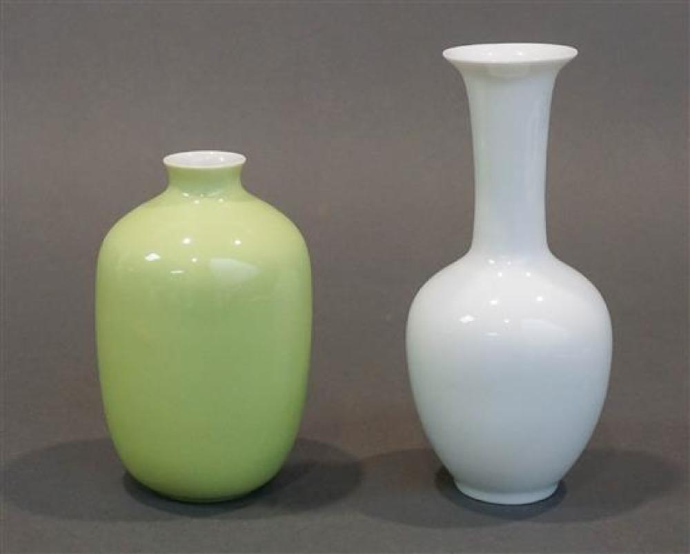 TWO JAPANESE MONOCHROME PORCELAIN
