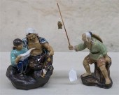 TWO JAPANESE MUD FIGURINESTwo