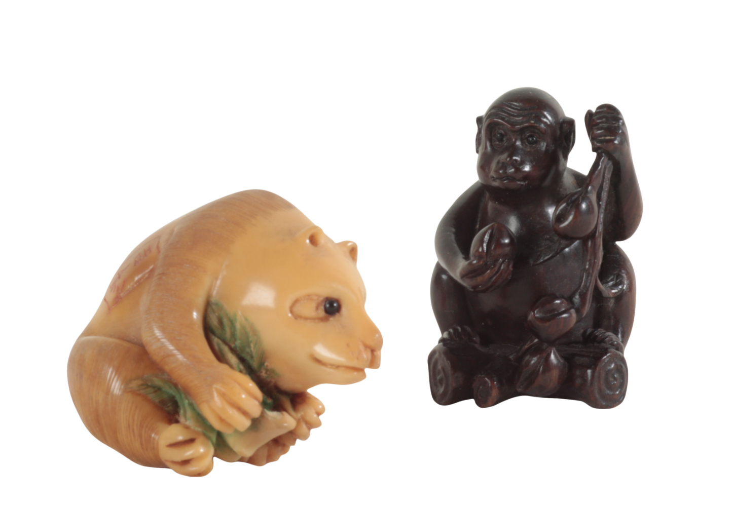 TWO JAPANESE NETSUKE including a