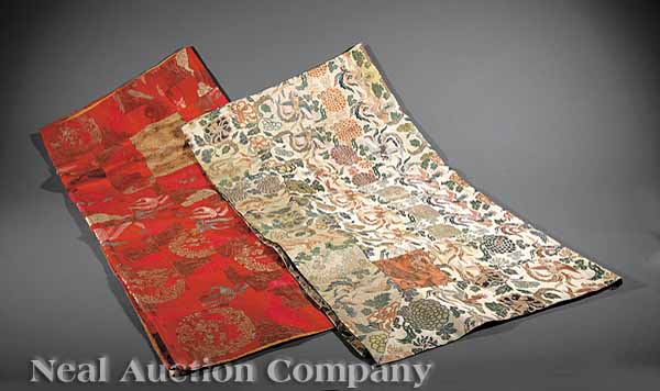 Two Japanese Nishiki Brocade Kesa