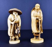 TWO JAPANESE OKIMONO OF A PRIE