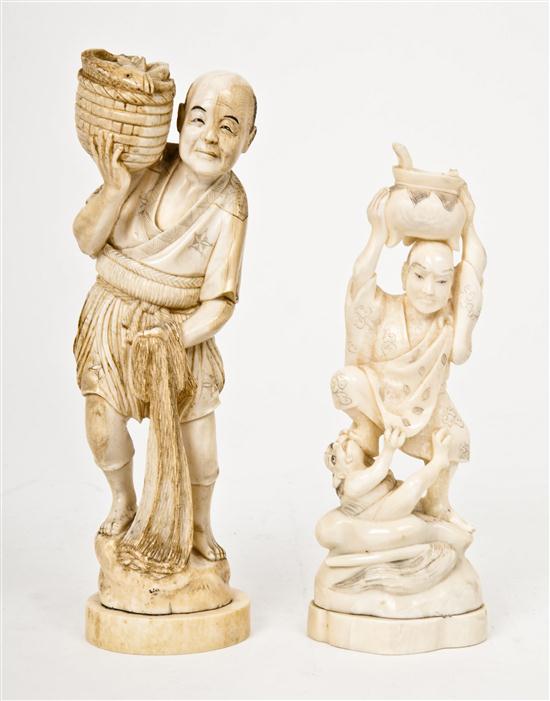 Two Japanese Okimono the first of a