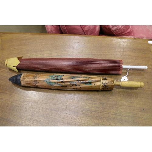 Two Japanese parasols, approx