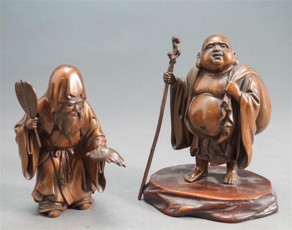 TWO JAPANESE PATINATED METAL