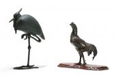 TWO JAPANESE PATINATED METAL M