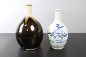 TWO JAPANESE PORCELAIN SAKE BO