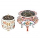 TWO JAPANESE PORCELAIN TRIPOD