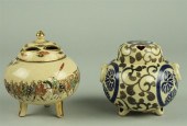 TWO JAPANESE SATSUMA CENSERS E