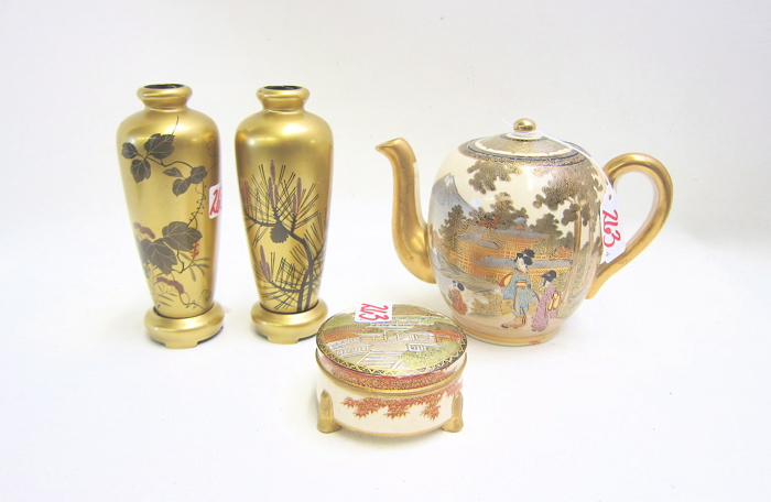 TWO JAPANESE SATSUMA PORCELAINS &