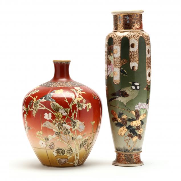 TWO JAPANESE SATSUMA VASES 
