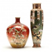 TWO JAPANESE SATSUMA VASES  Ta