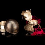 Two Japanese Silver Helmet-For