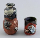 TWO JAPANESE SUMIDA GAWA POTTE