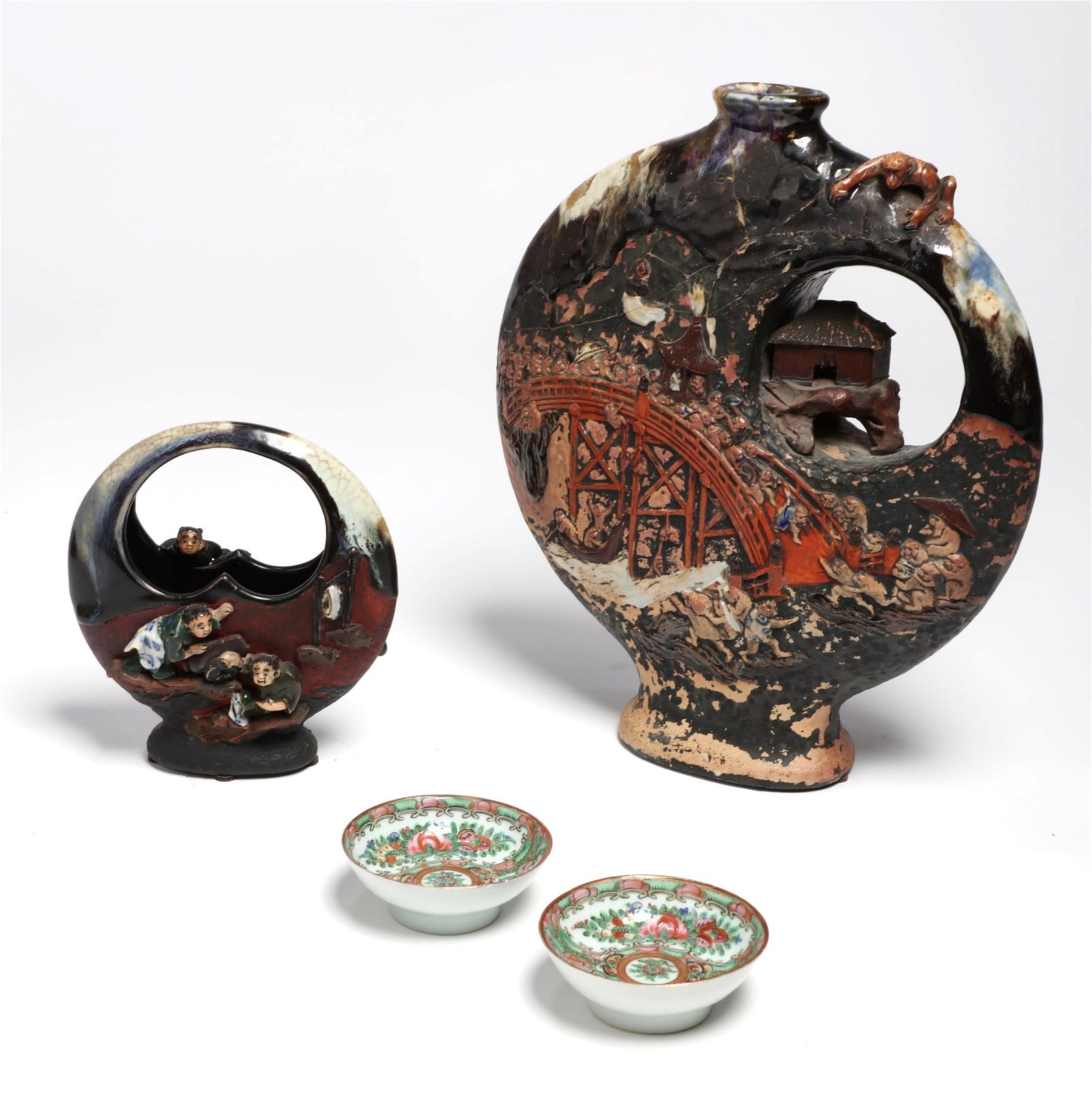 TWO JAPANESE SUMIDAGAWA VASESTwo
