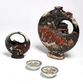 TWO JAPANESE SUMIDAGAWA VASEST