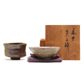 TWO JAPANESE TEA BOWLS ( CHAWA