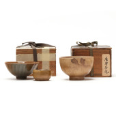 TWO JAPANESE TEA BOWLS ( CHAWA
