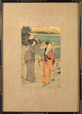 Two Japanese Ukiyo-e Colored W
