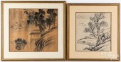 TWO JAPANESE WATERCOLOR LANDSC