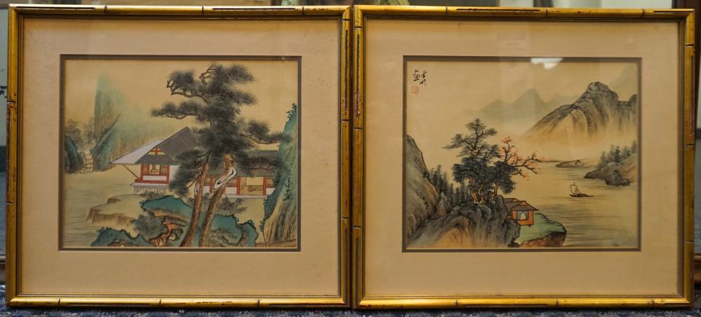TWO JAPANESE WATERCOLOR PRINTS OF