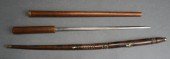 TWO JAPANESE WOOD AND WOOD SHE