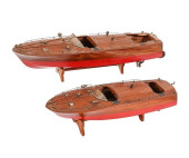 TWO JAPANESE WOOD BOATS<br>Two
