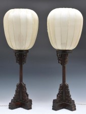 TWO JAPANESE WOOD CARVED TABLE