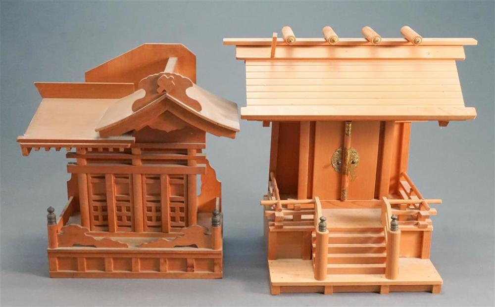TWO JAPANESE WOOD TEMPLE SHRINES, H
