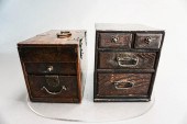 TWO JAPANESE WOOD TRAVEL CHEST