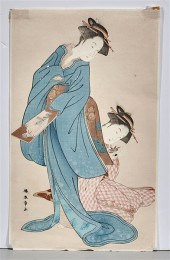 Two Japanese woodblock prints