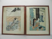 Two Japanese woodblock prints.