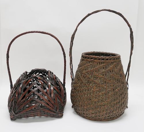 TWO JAPANESE WOVEN BASKETSOne