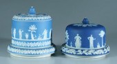 Two Jasperware lidded cheese s