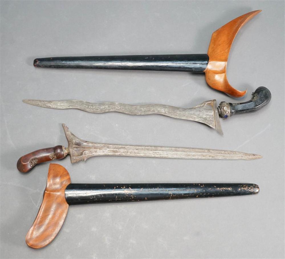 TWO JAVANESE KRIS KNIVES WITH
