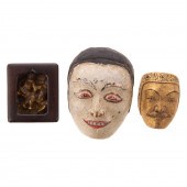 TWO JAVANESE MINIATURE MASKS;