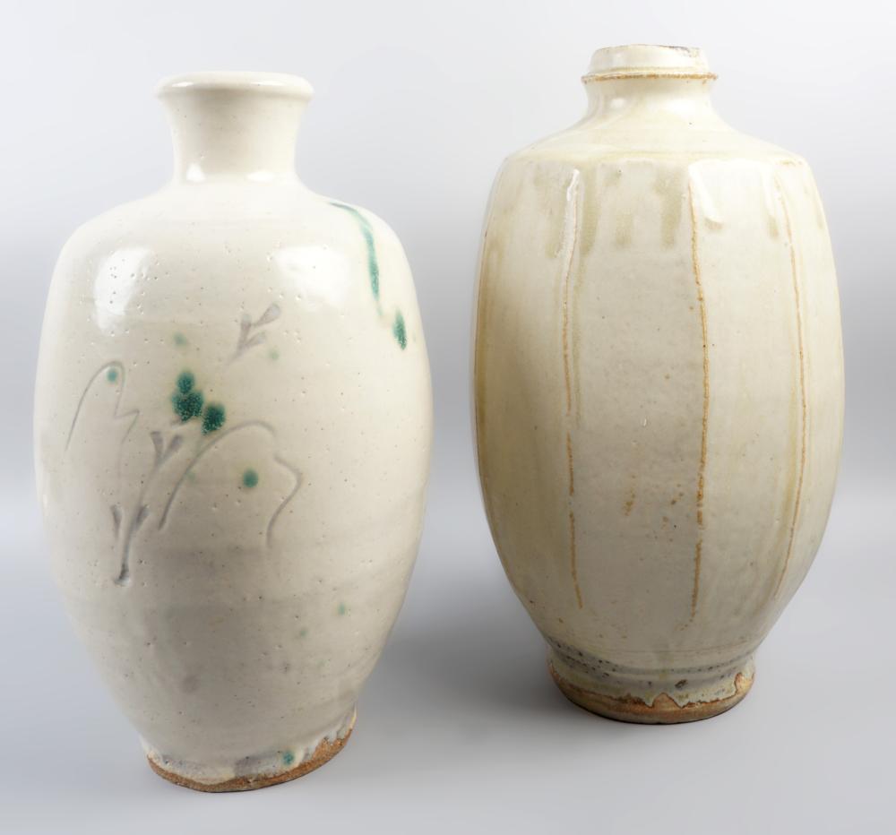 TWO JIM MALONE LESSONHALL POTTERY