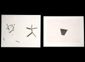 TWO JOEL SHAPIRO WOODCUTS SIGN