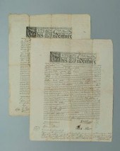 Two John Dunlap printed indent