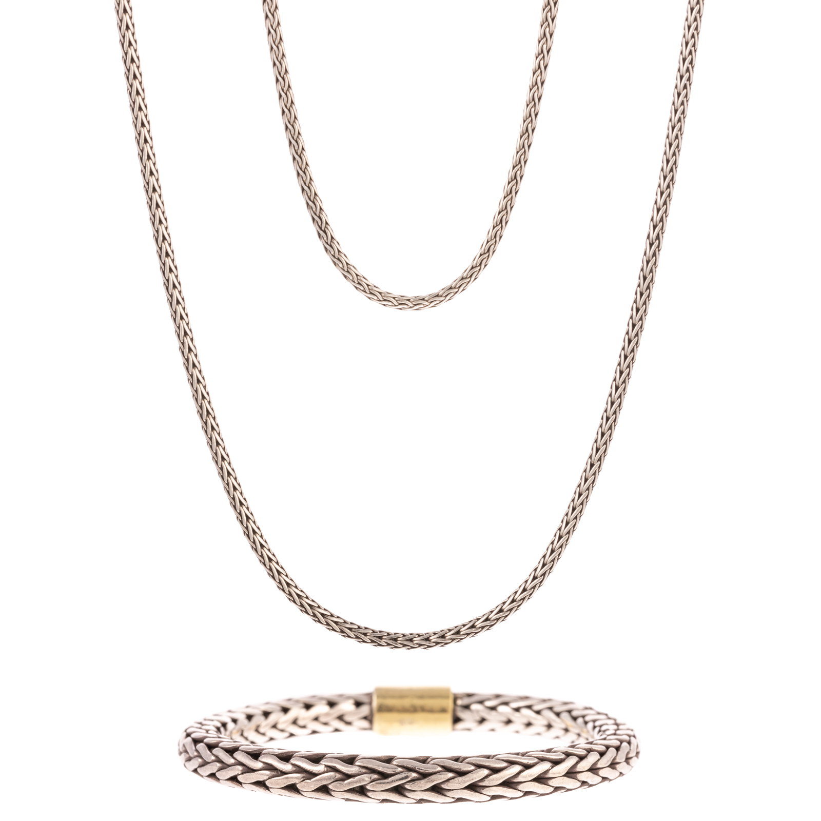TWO JOHN HARDY CHAIN NECKLACES &