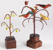 TWO JONATHAN BASTIAN CARVED AN
