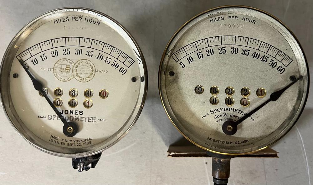 TWO JONES 60 MPH SPEEDOMETERS,CA