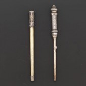 TWO JUDAIC SILVER ITEMS  12" a