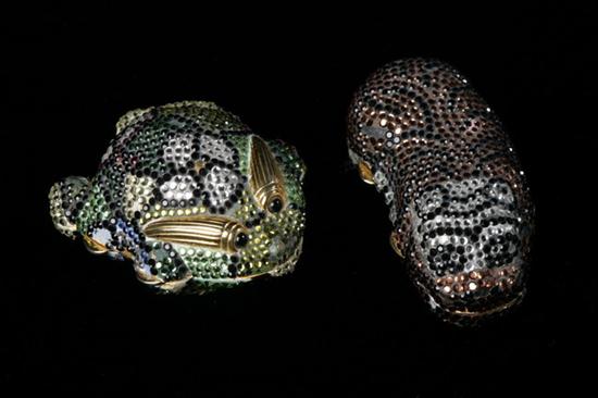 TWO JUDITH LEIBER CRYSTAL
