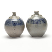 TWO JUGTOWN BOTTLE VASES<br>Tw