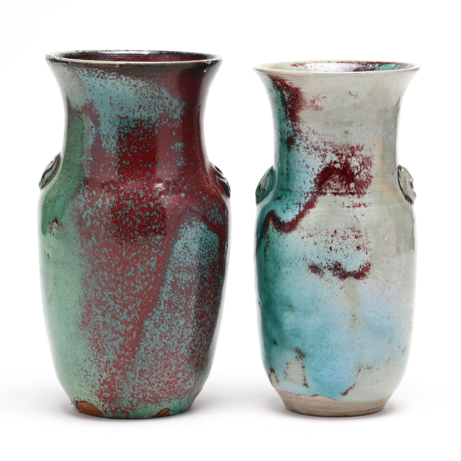 TWO JUGTOWN CHINESE BLUE GLAZED