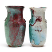 TWO JUGTOWN CHINESE BLUE GLAZE
