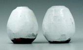 Two Jugtown egg vases: both wi