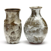 TWO JUGTOWN POTTERY BLACK ANKL