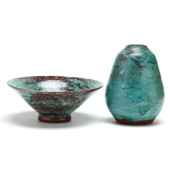TWO JUGTOWN POTTERY CHINESE BL