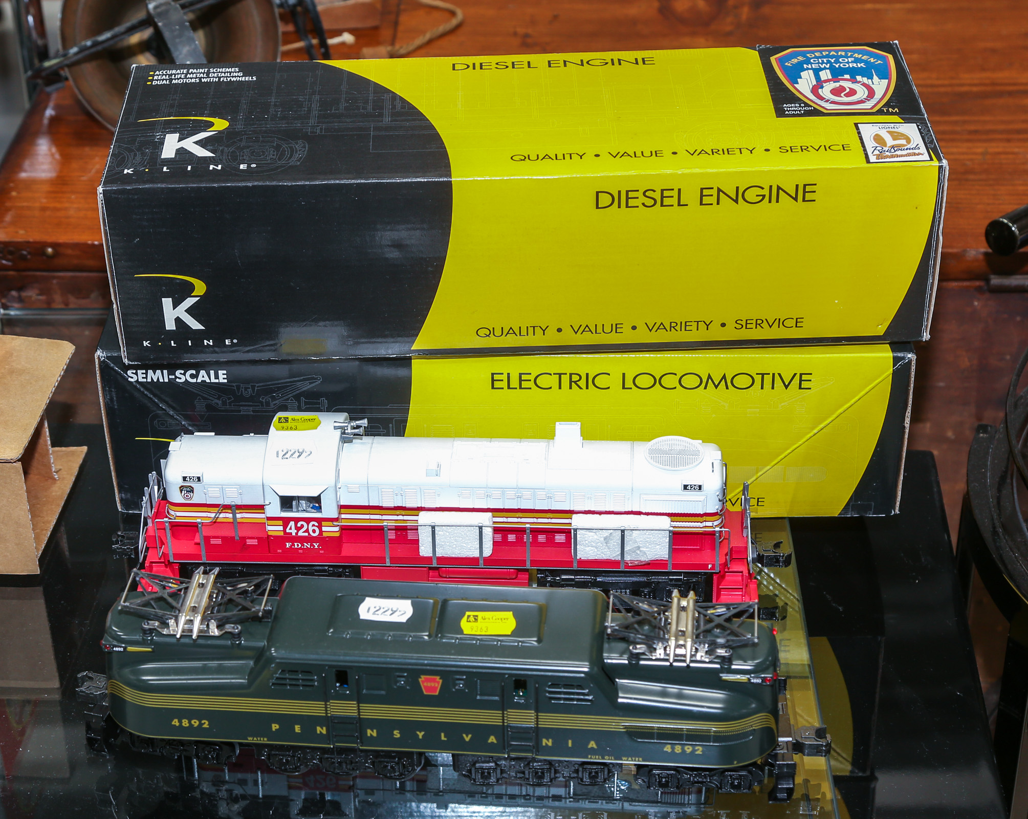 TWO K-LINE TRAIN CARS Comprising
